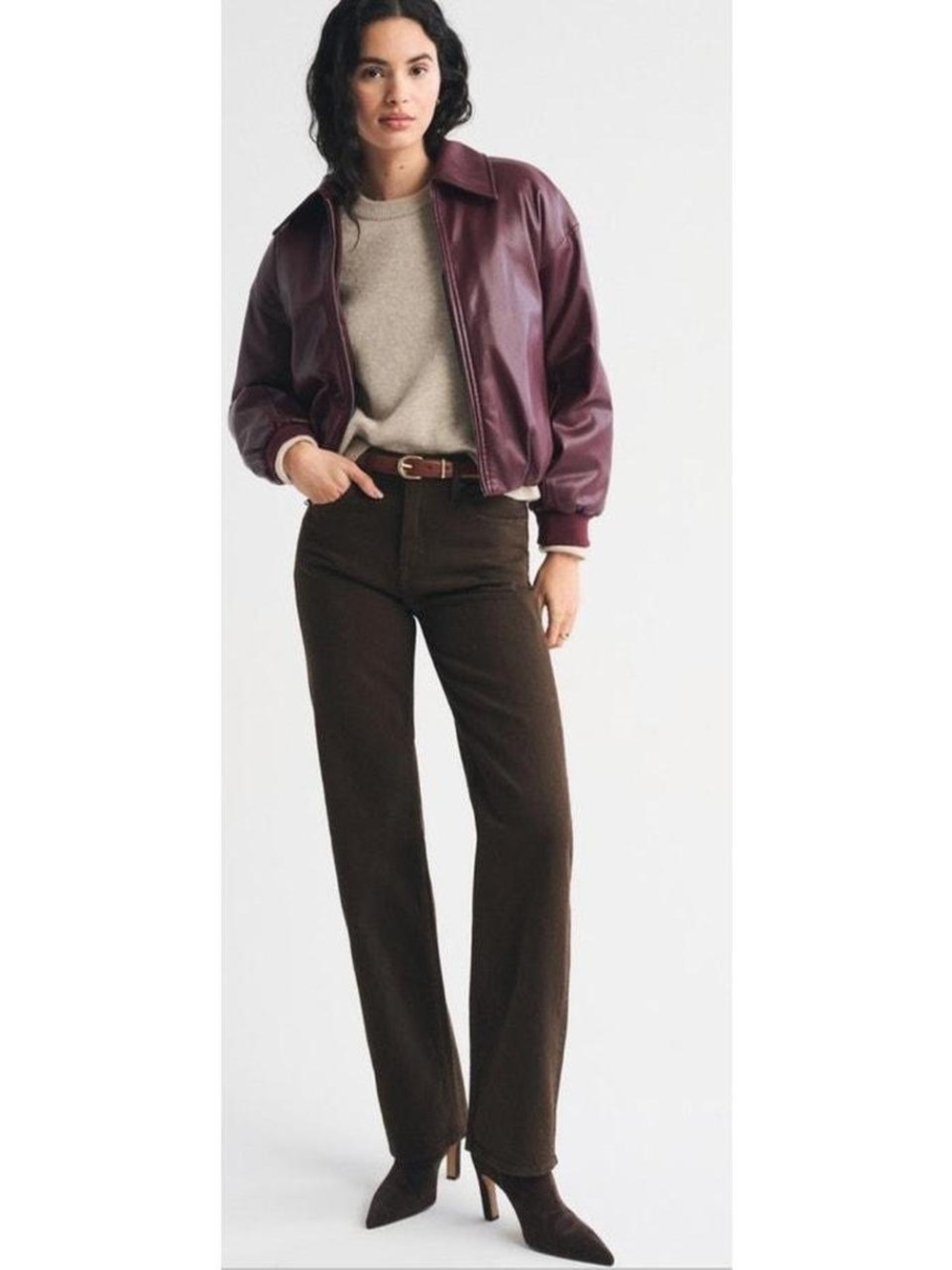 Abercrombie & Fitch Straight-Leg Jeans in Dark Brown